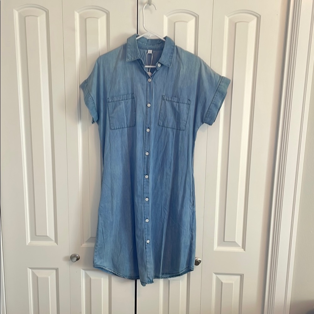 Light Blue Denim Shirt Dress
